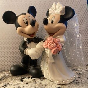 Disney Mickey Minnie wedding cake topper porcelain Sri Lanka EUC